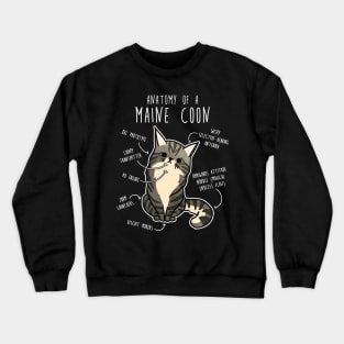 Maine Coon Cat Anatomy Crewneck Sweatshirt